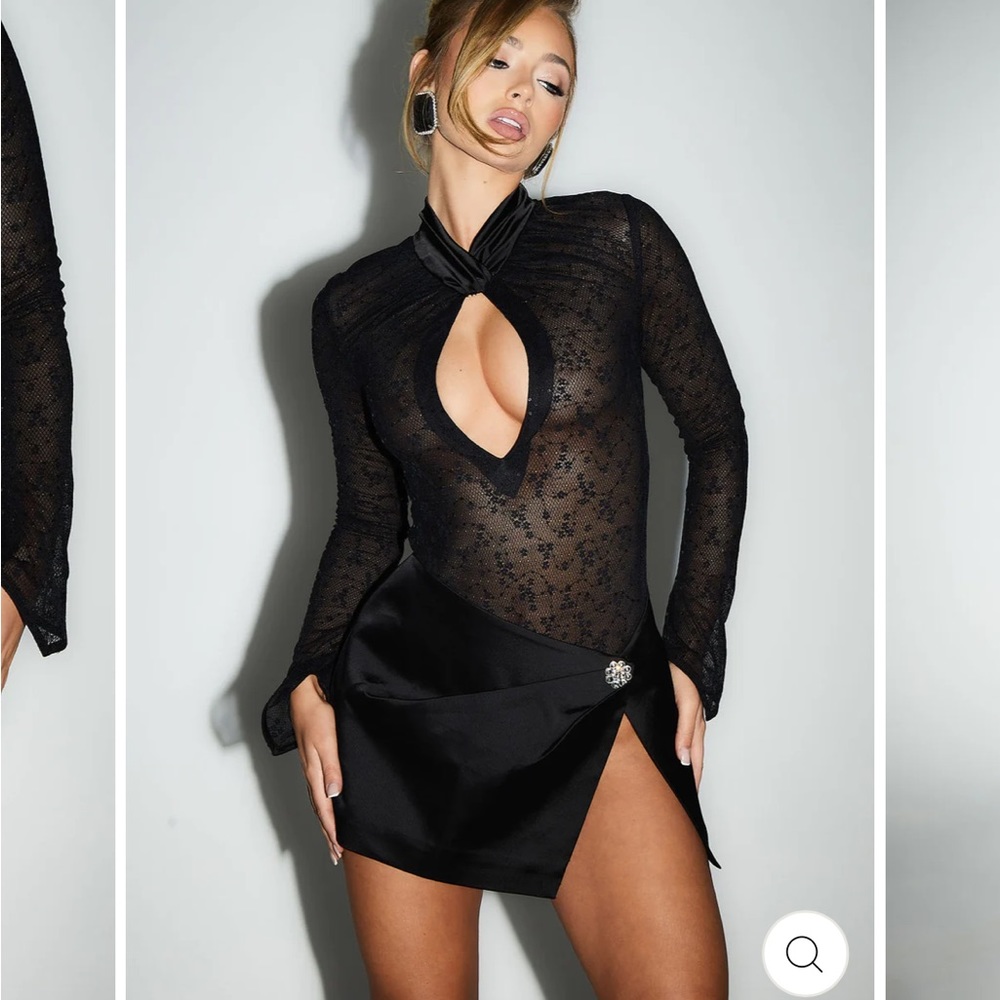 SATIN WRAP MINI SKIRT IN STROBE